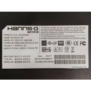 LCD Monitor - HANNS-G - HX191D