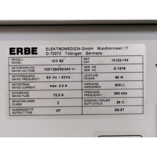 Generator HF surgery - Erbe - ICC 80