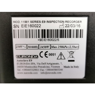 Autoclave with Inspection Recorder - Euronda - 11581 (E9 Inspection Recorder) - Autoklav mit Dokumentationseinheit 24L