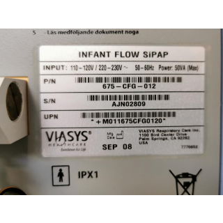 Infant CPAP/SiPAP Ventilation System - Viasys - Infant Flow SiPAP, Model - S&auml;uglings-CPAP-/SiPAP-Beatmungssystem