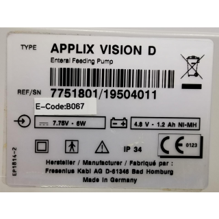 Enteral Feeding Pump - Fresenius Kabi AG - Applix Vision D - Enterale Ern&auml;hrungspumpe