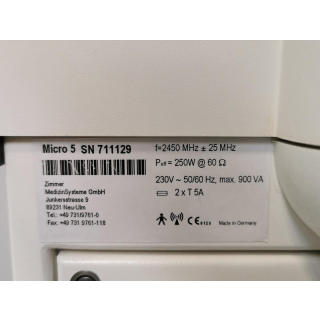 Microwave Therapy Unit - Zimmer  - Micro 5 - Mikrowellen-Therapieger&auml;t