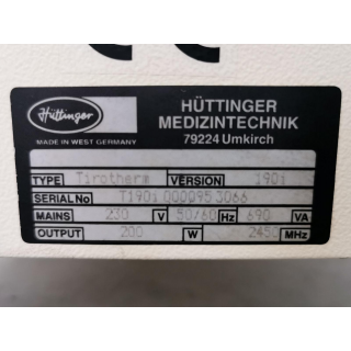 Microwave therapy system &ndash; H&uuml;ttinger&ndash; Tirotherm &ndash; Mikrowellentherapieger&auml;t