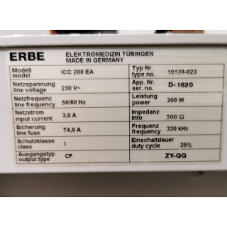 Electrosurgical and Argon plasma coagulation system&ndash; ERBE&ndash; ICC 200 + APC 300 &ndash; Elektrochirurgisches und Argon-Plasma-Koagulationssystem