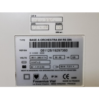 Infusion Pump Base Unit - Fresenius Vial - BASE A ORCHESTRA 8M RS DIN - Infusionspumpe Basiseinheit