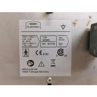 Microsurgical Motor Control Unit &ndash; Aesculap &ndash; GD665 &ndash; Mikrochirurgisches Motorsteuergeraet